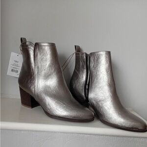 George Silver Metallic Women's Ankle Booties